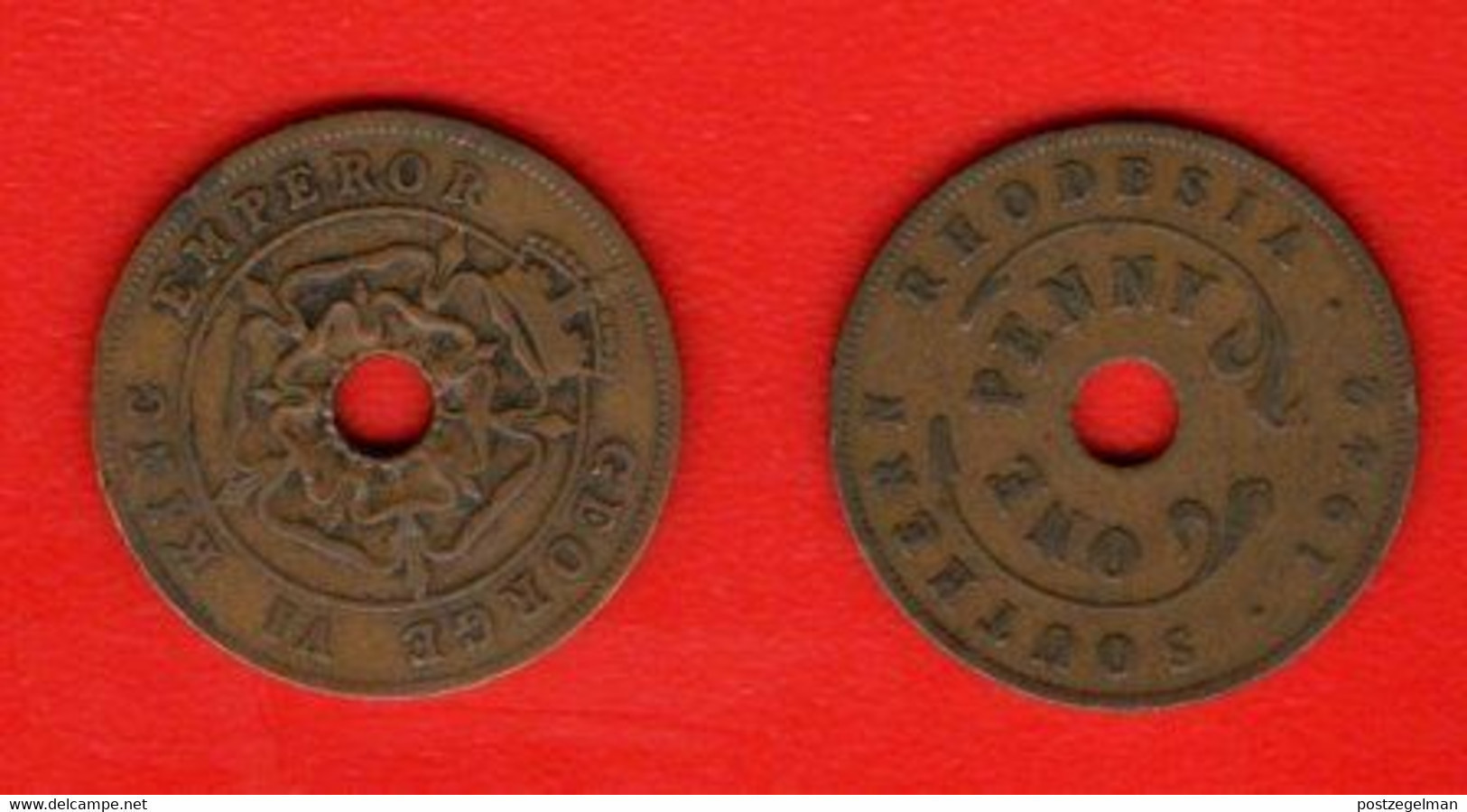 SOUTH RHODESIA 1943-47 Coin 1 P Bronze KM8a C176 - Rhodesië