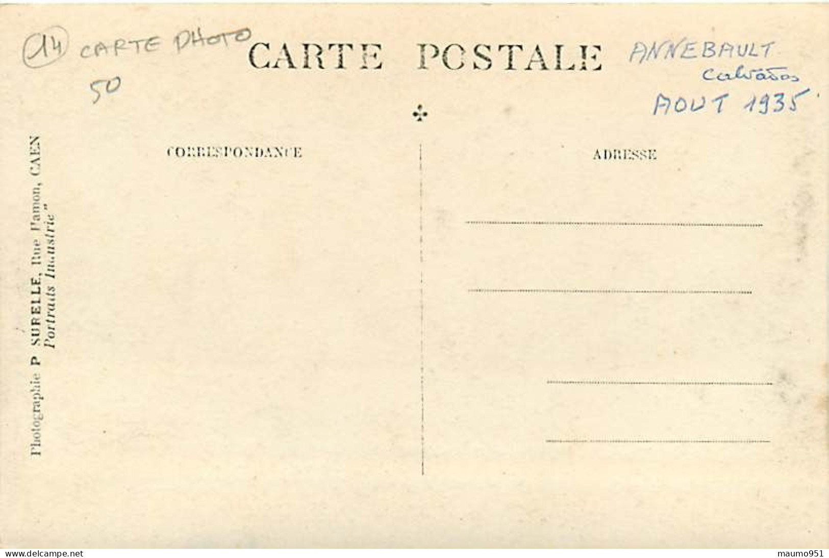 14  ANNEBAULT - Carte Photo De 1935 - Autres & Non Classés