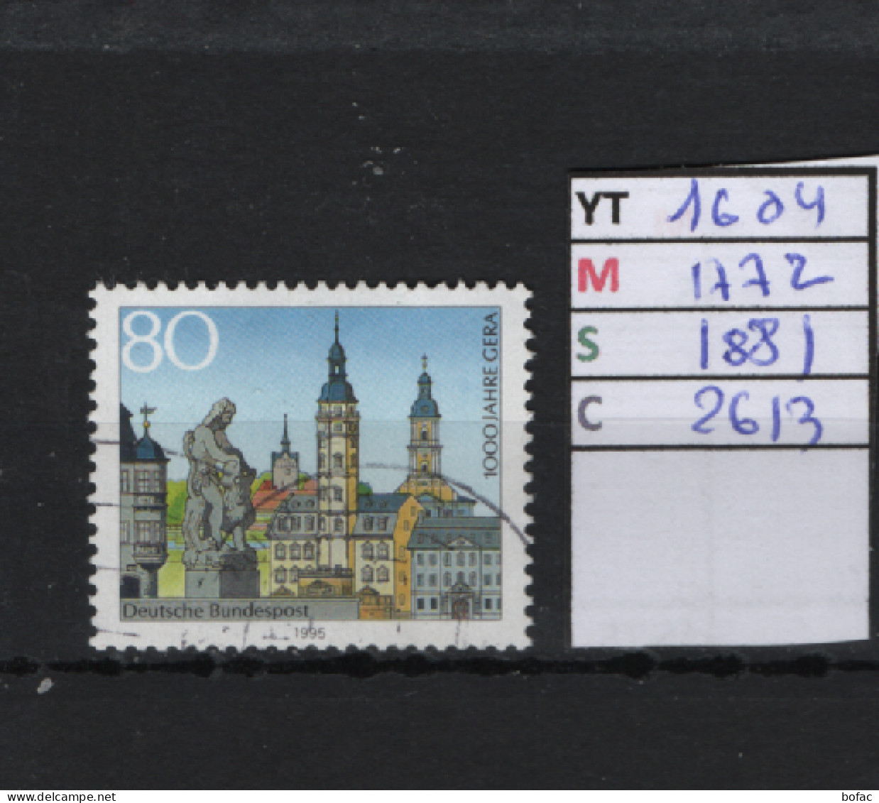 PRIX F. Obl  1604 YT 1772  MIC 1881 SCO 2613 GIB Gera Vue De La Ville 1995 75/12 - Usados