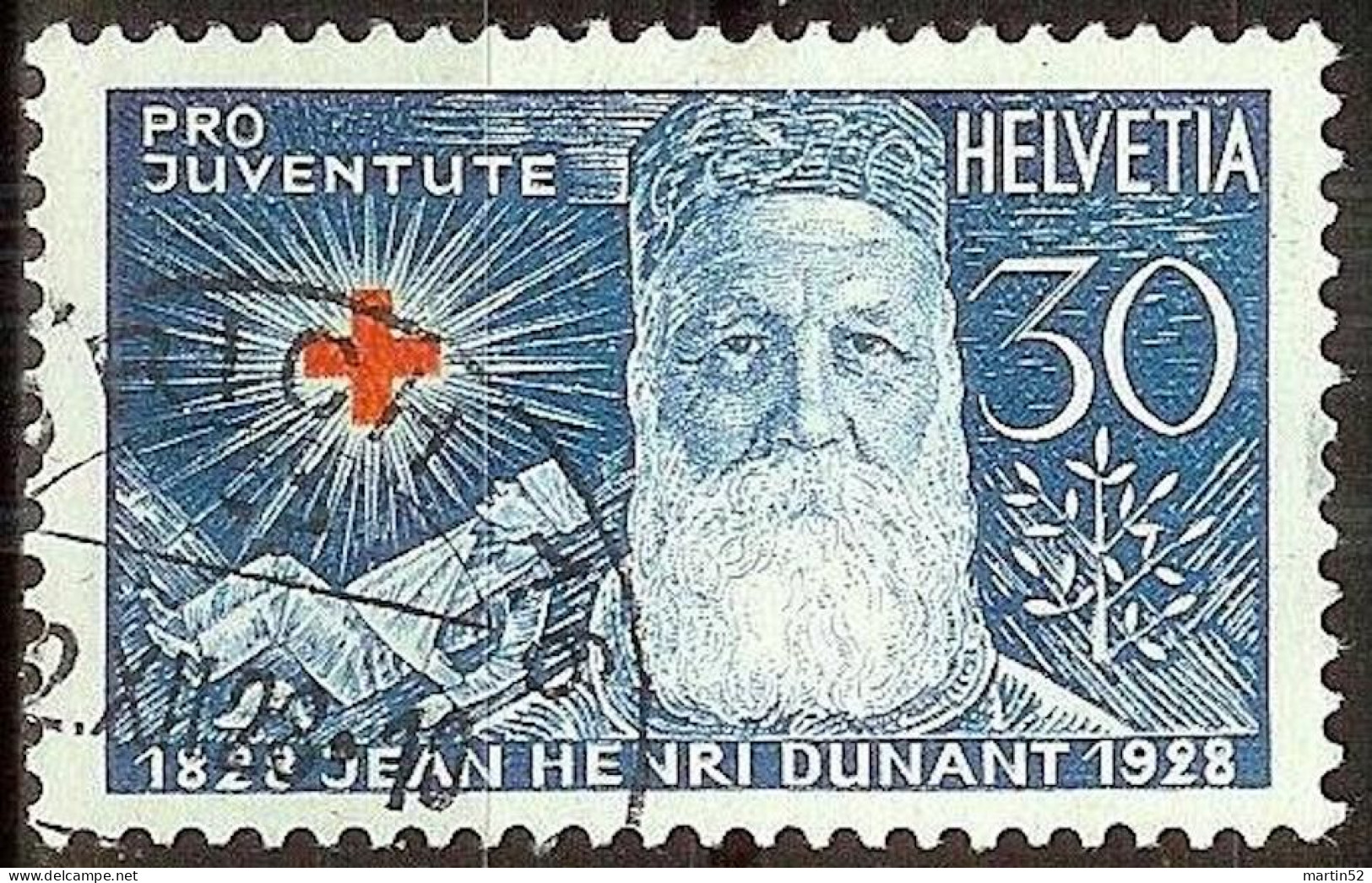 Schweiz Suisse Pro Juventute 1928: Henri Dunant Zu WI 48 Mi 232 Yv 234 Mit Stempel ZÜRICH 2.XII.28 (Zumstein CHF 12.50) - Gebraucht