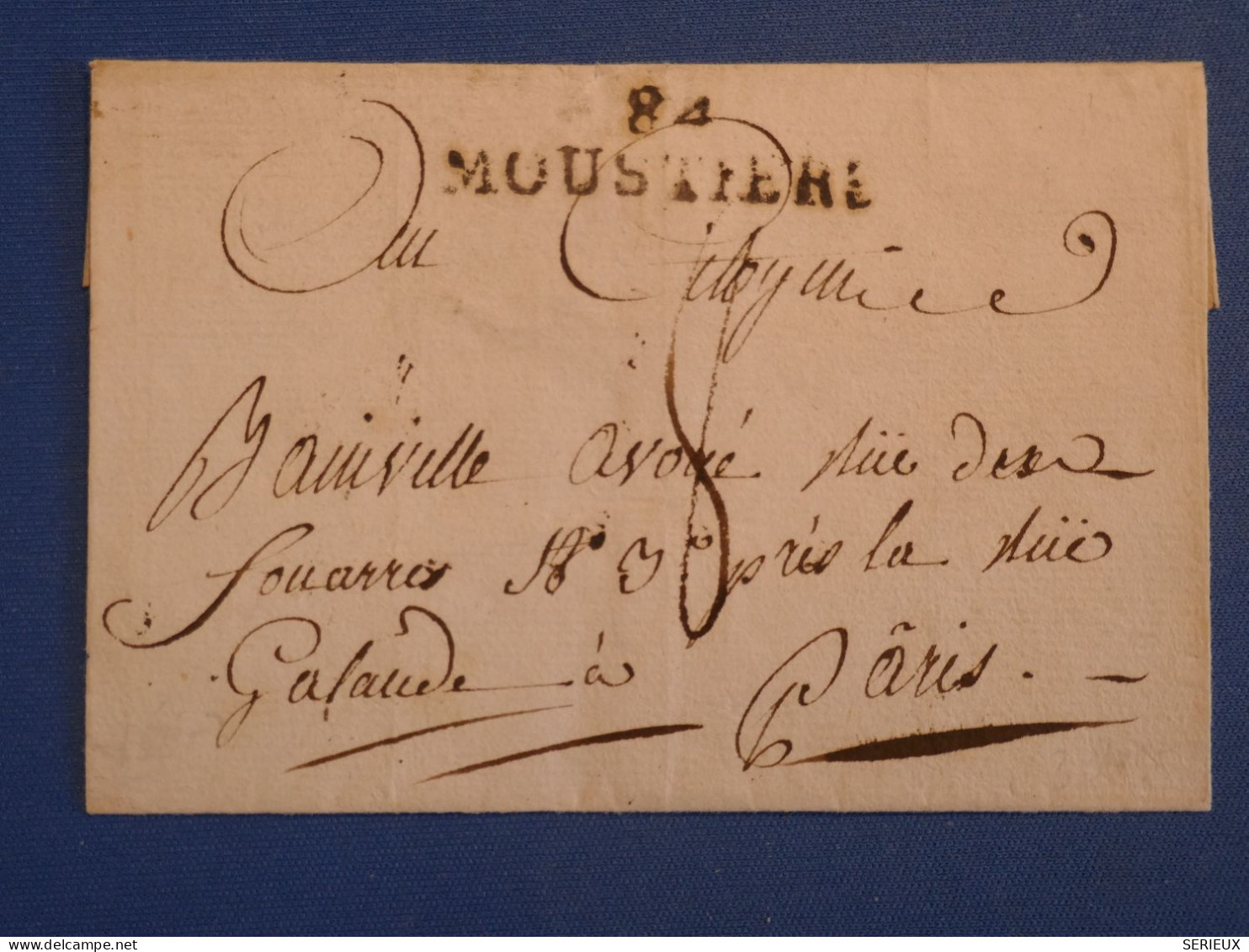 DN12 FRANCE  LETTRE  DEPART.CONQUIS SAVOIE  MOUSTIERS   A PARIS ++AFF. INTERESSANT++ - 1792-1815: Départements Conquis