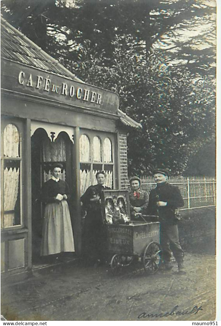 14  ANNEBAULT - Café Du ROCHER. Carte Photo De 1906 - Otros & Sin Clasificación