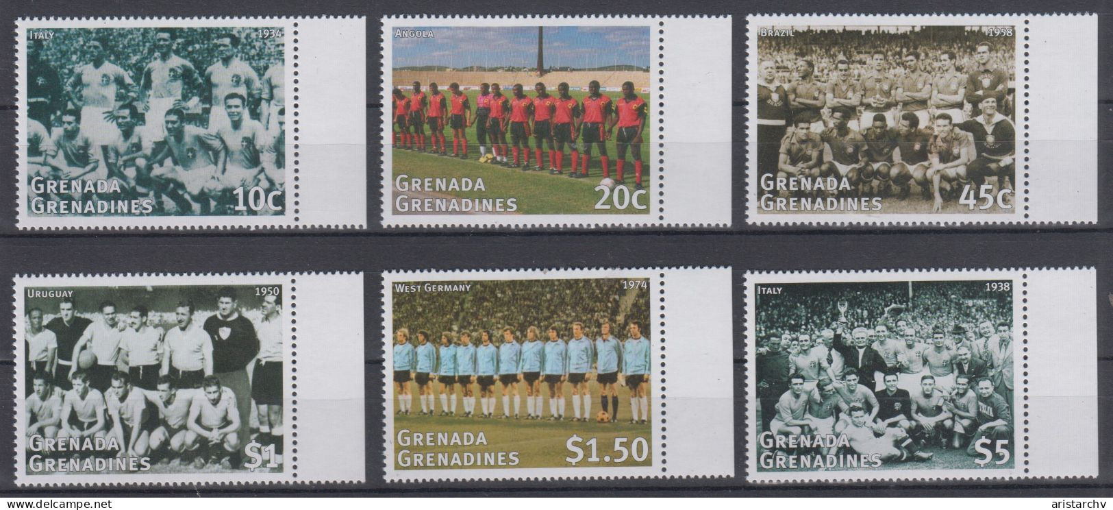 GRENADA GRENADINES 1998 FOOTBALL WORLD CUP 2 S/SHEETS 2 SHEETLETS AND 6 STAMPS - 1998 – Frankrijk