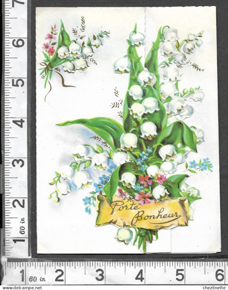 CARTE POP-UP PHOTOCHROM 71175 PORTE BONHEUR - 1ER MAI / TRES JOLI BOUQUET DE MUGUET - Andere & Zonder Classificatie