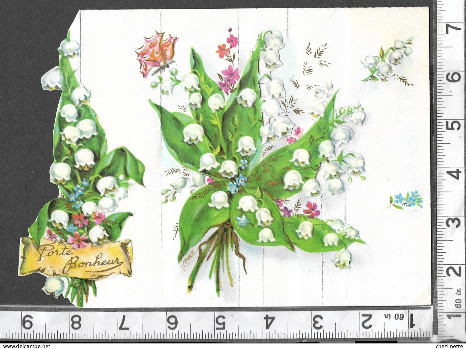 CARTE POP-UP PHOTOCHROM 71175 PORTE BONHEUR - 1ER MAI / TRES JOLI BOUQUET DE MUGUET - Autres & Non Classés