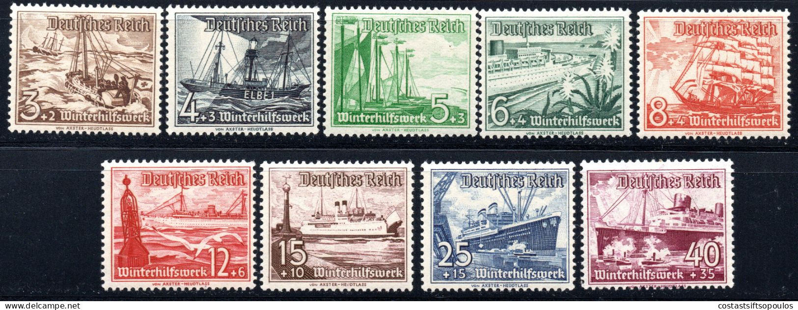 2951.GERMANY,1937 SHIPS SC.B107-B115 MNH - Unused Stamps