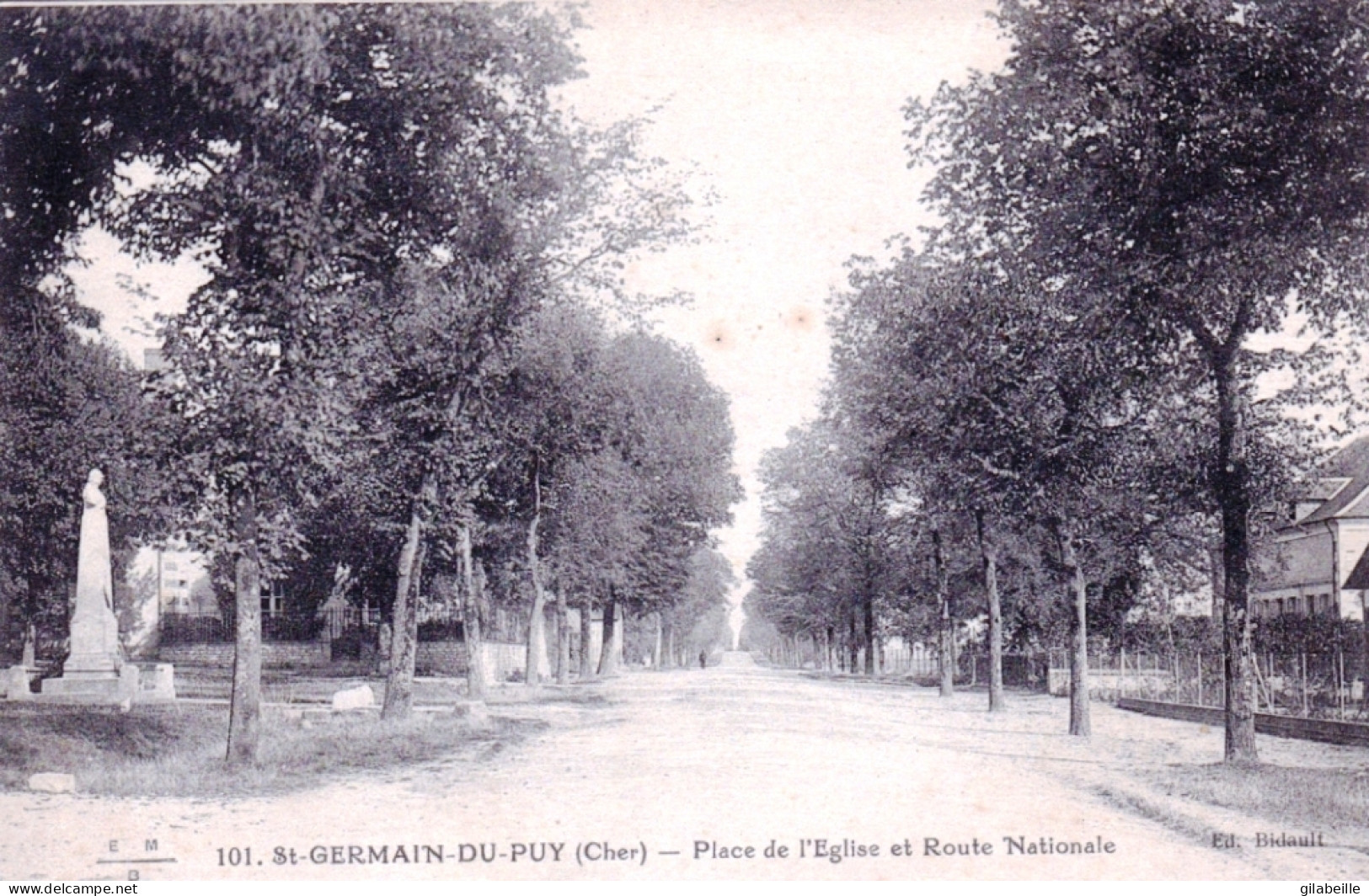 18 - Cher - SAINT GERMAIN  Du PUY - Place De L'église Et Route Nationale - Otros & Sin Clasificación