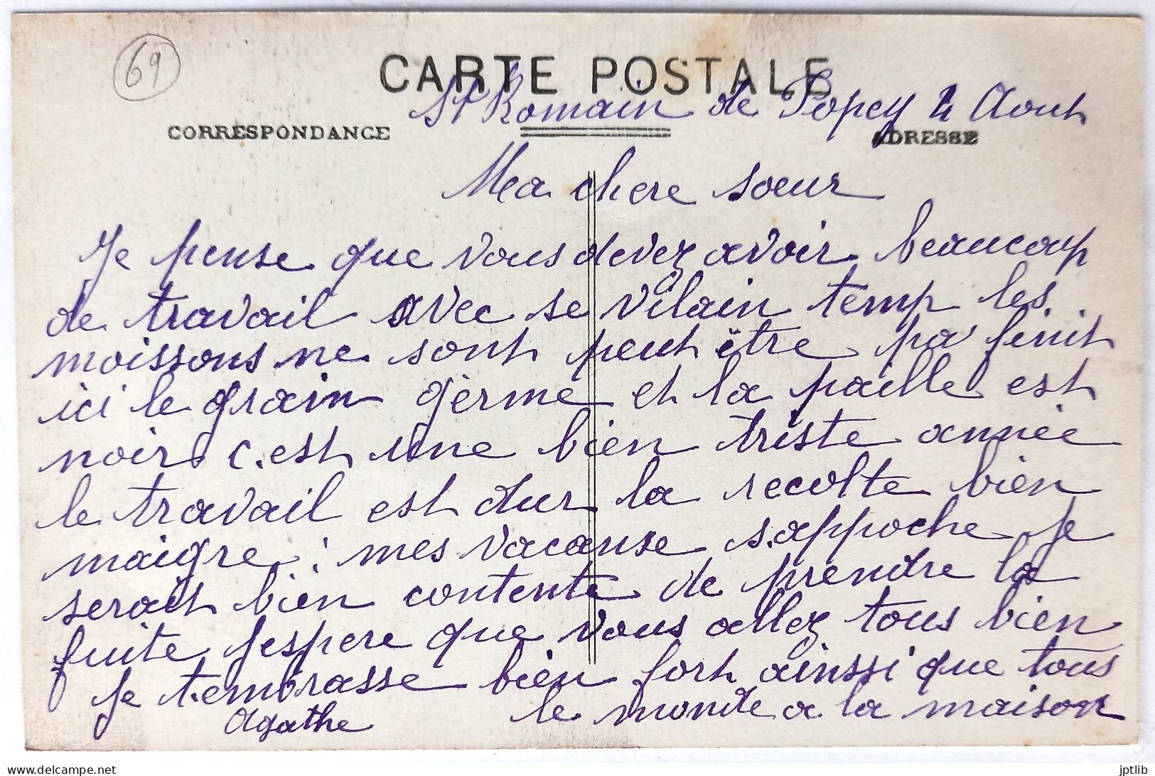 CPA Carte Postale / 69 Rhône, St Ou Saint-Romain-de-Popey / A. Delorme Imp. Édit. / L'Église. - Autres & Non Classés