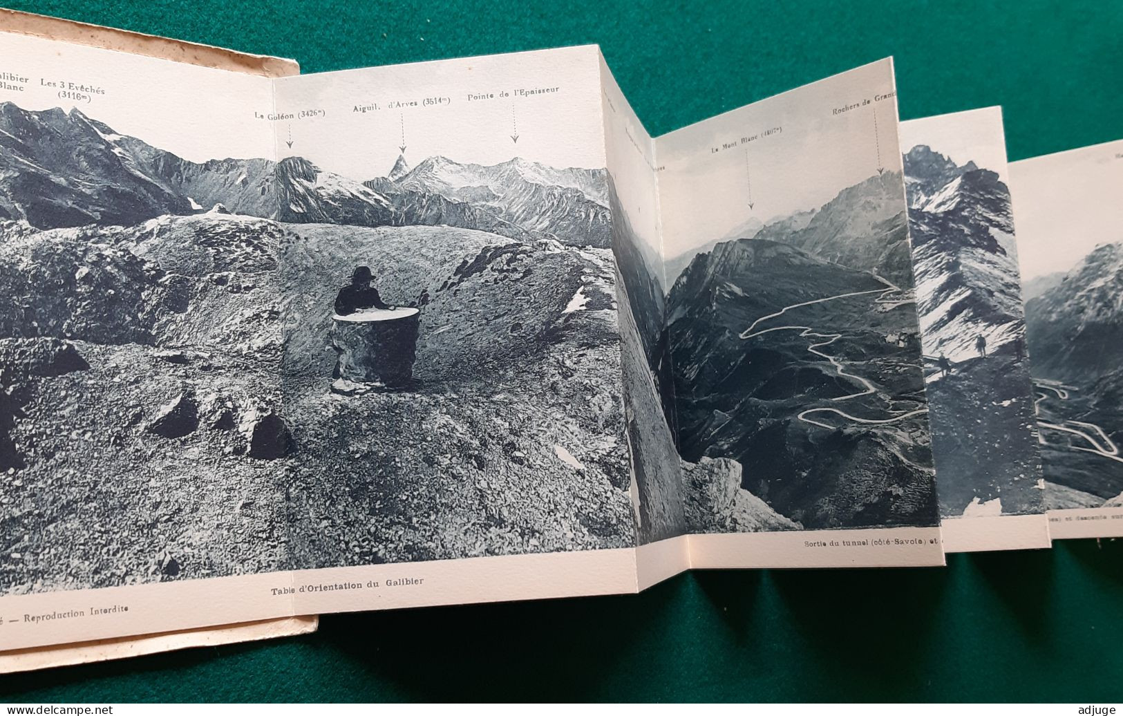 LE GALIBIER "Vues à 360°" Depuis La Table D'Orientation* CPA En Dépliant Panoramique* Ed. LAZIER , Valloire - Andere & Zonder Classificatie