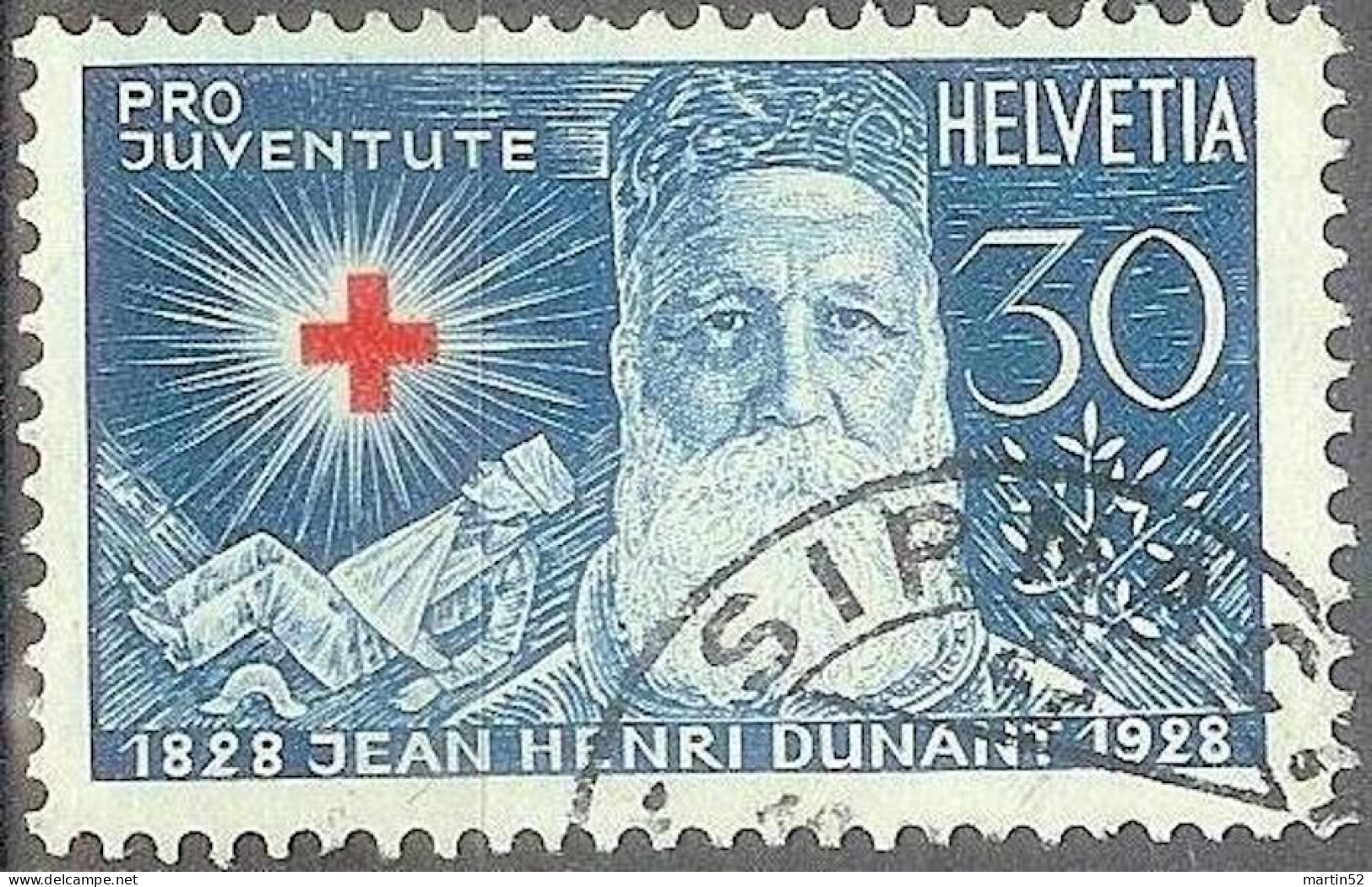 Schweiz Suisse Pro Juventute 1928: Henri Dunant Zu WI 48 Mi 232 Yv 234 Mit Stempel SIRNACH (Zumstein CHF 12.50) - Gebraucht