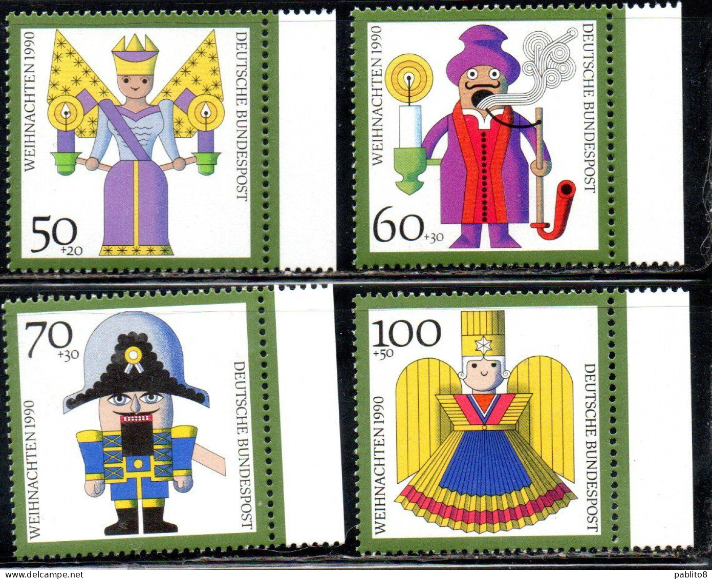 GERMANY GERMANIA ALLEMAGNE 1990 CHRISTMAS WEIHNACHTEN NATALE NOEL NAVIDAD COMPLETE SET SERIE COMPLETA MNH - Unused Stamps
