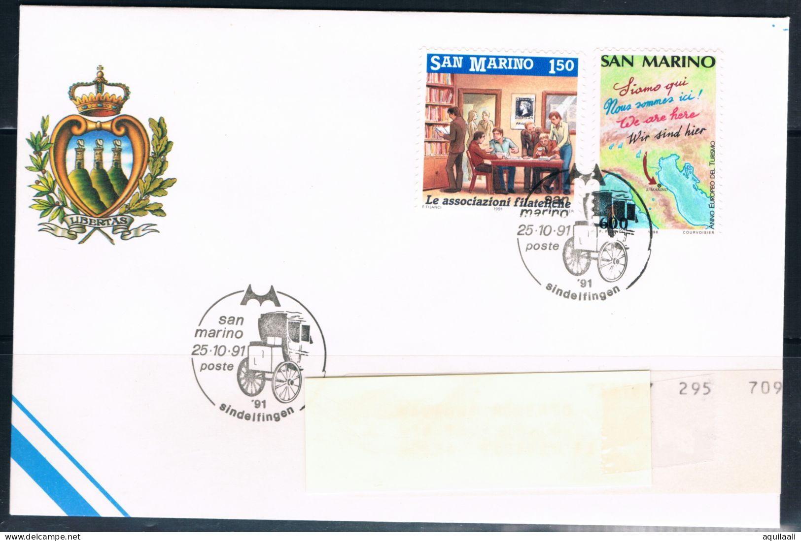 SAN MARINO 1991 - Expo Filatelico "Sindelfingen 91" , Annullo Speciale. - Philatelic Exhibitions