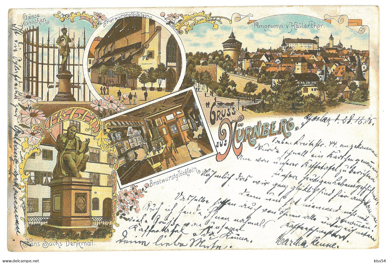 GER 60 - 17237 NURNBERG, Litho, Germany - Old Postcard - Used - 1905 - Nürnberg