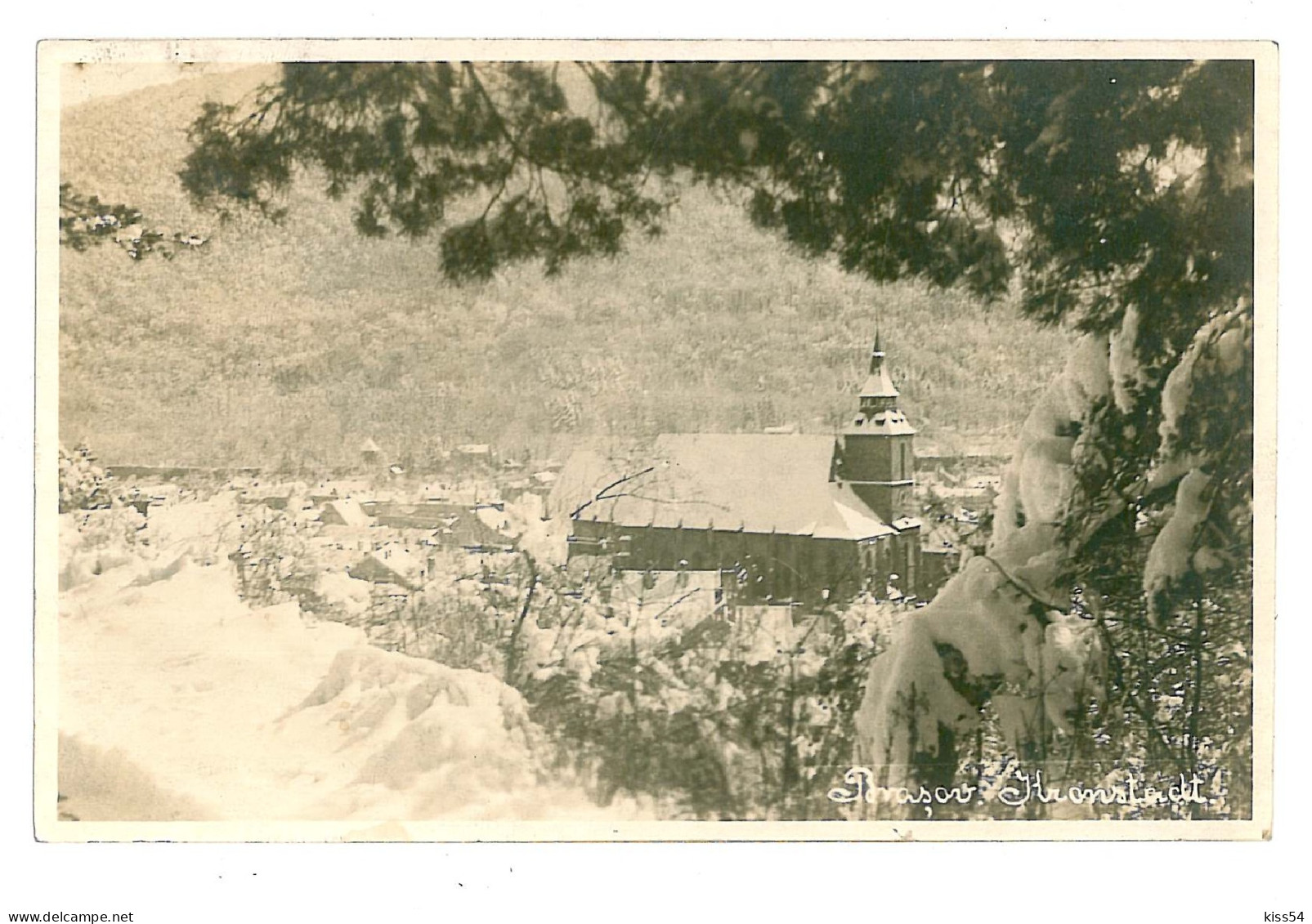 RO 81 - 9568 BRASOV, Winter, Black Church, Romania - Old Postcard, Real PHOTO - Used - 1929 - Romania