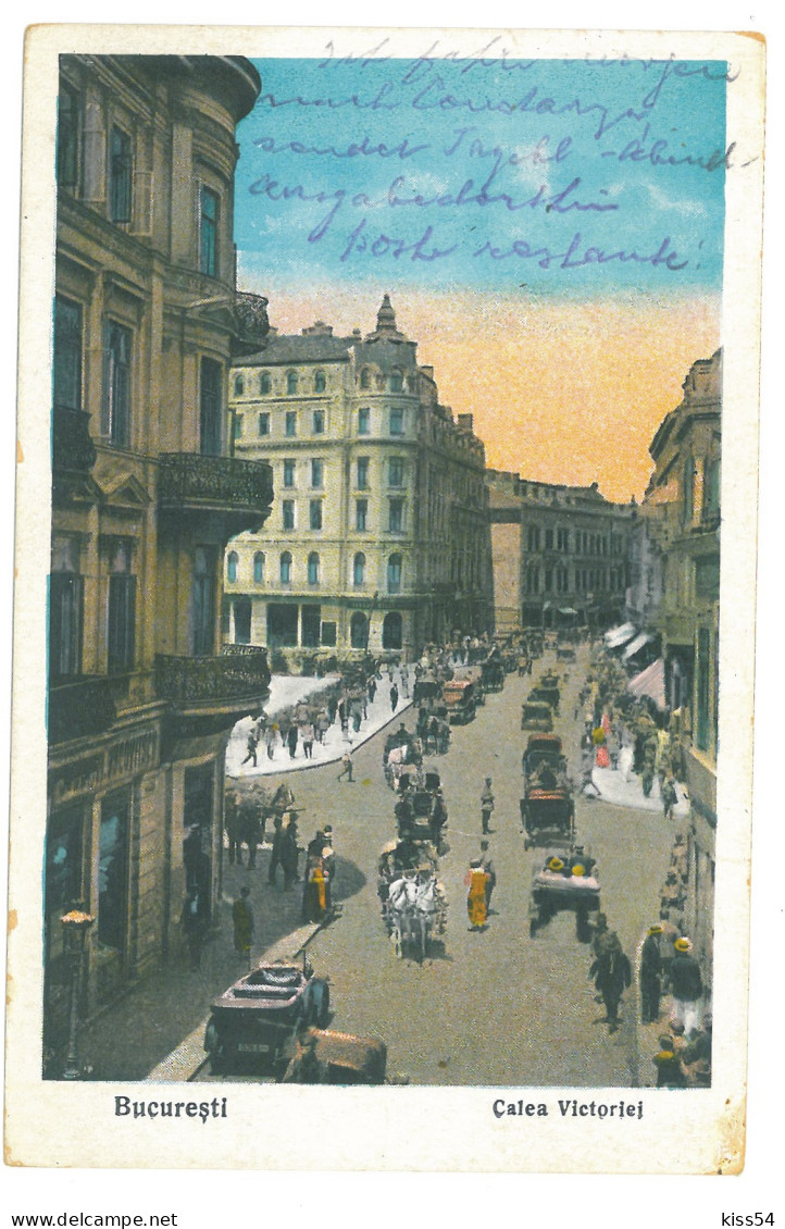 RO 81 - 16193 BUCURESTI, Victoriei Ave, Romania - Old Postcard - Used - 1936 - Roumanie