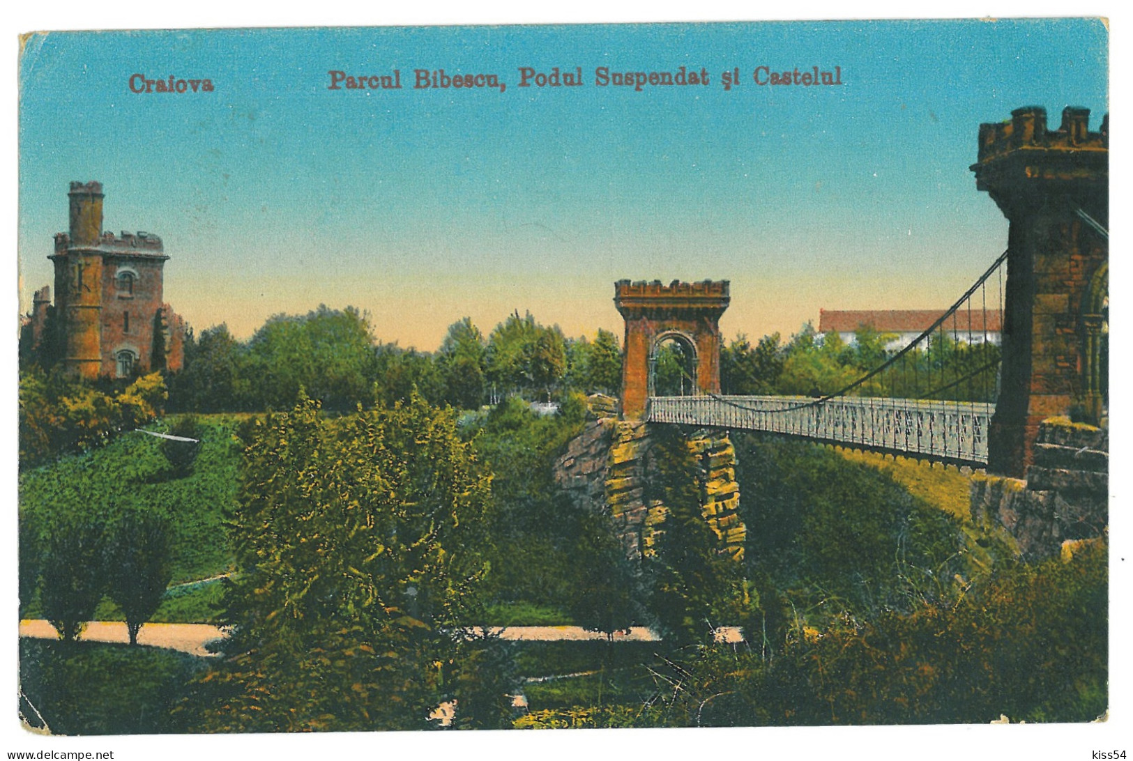 RO 81 - 22581 CRAIOVA, Bibescu Park, Bridge, Romania - Old Postcard, CENSOR - Used - Rumania