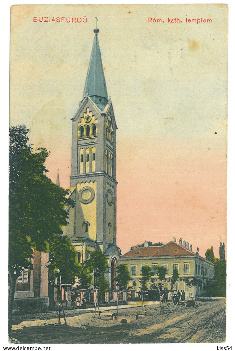 RO 81 - 23767 BUZIAS, Timis, Catholic Church, Romania - Old Postcard - Used - 1912 - Roumanie
