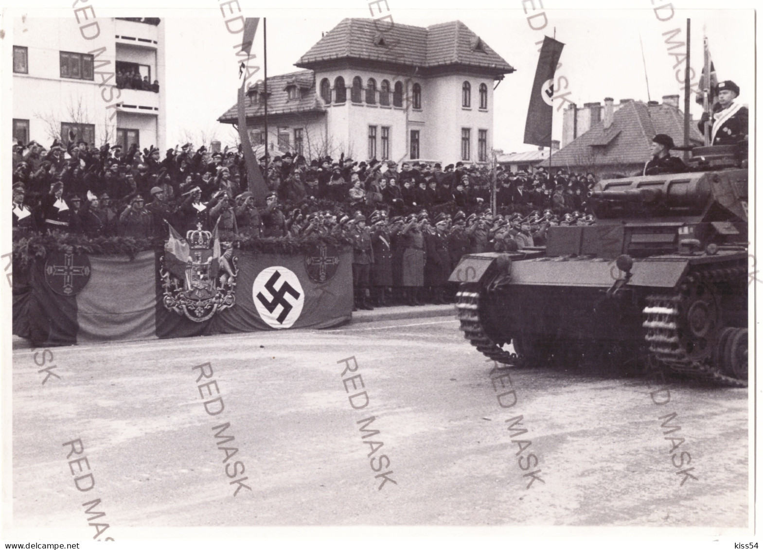 RO 81 - 20937 UNICAT, BUCURESTI, King MIHAI, Ion ANTONESCU Horia SIMA, Legionarii Cartoteca Al III Reich Photo 24/17 Cm  - Guerre, Militaire