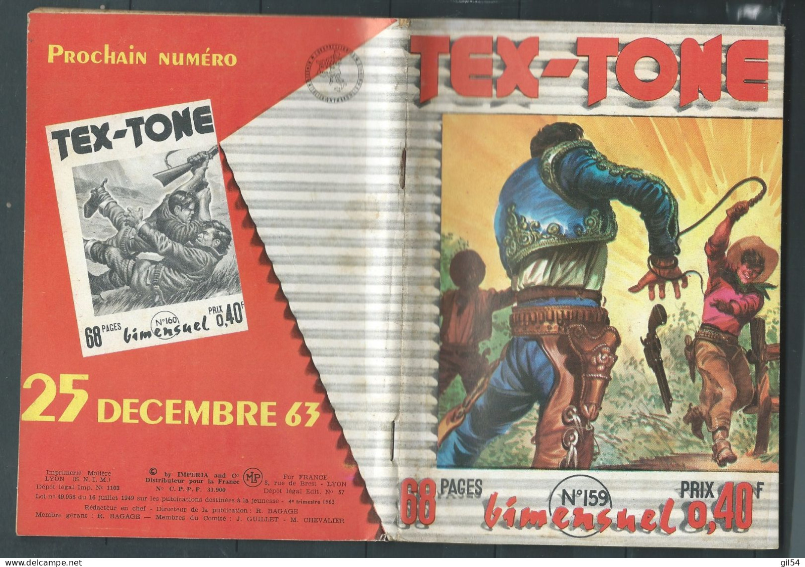 Tex-Tone N° 159 - Bimensuel  " Histoire De Fantôme " - D.L.47 TRI. 1963  - Tex0102 - Petit Format