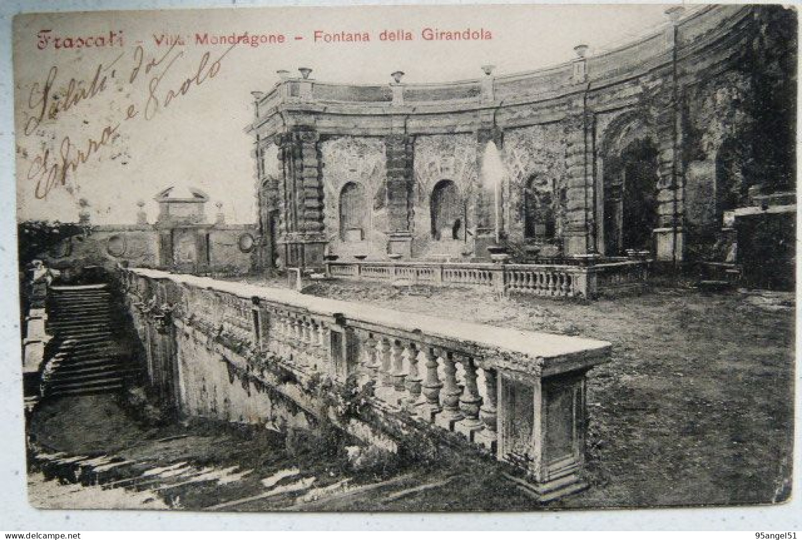 FRASCATI - VILLA MONDRAGONE - FONTANA DELLA GIRANDOLA 1903 X ROCCANTICA - Otros & Sin Clasificación