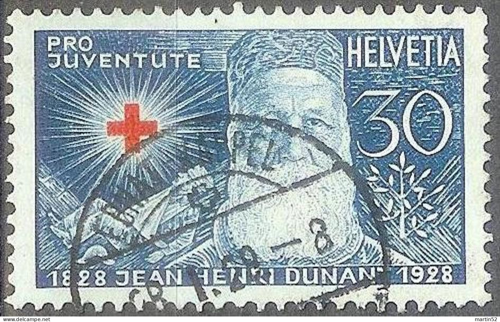 Schweiz Suisse Pro Juventute 1928: Henri Dunant Zu WI 48 Mi 232 Yv 234 Stempel EBNAT-KAPPEL 28.I.29 (Zumstein CHF 12.50) - Oblitérés