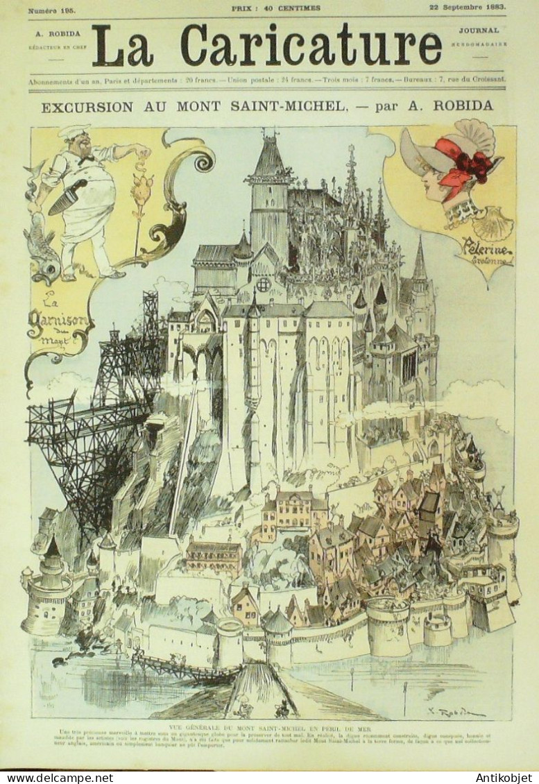 La Caricature 1883 N°195 Mont Saint-Michel (50) Robida Trock - Revues Anciennes - Avant 1900