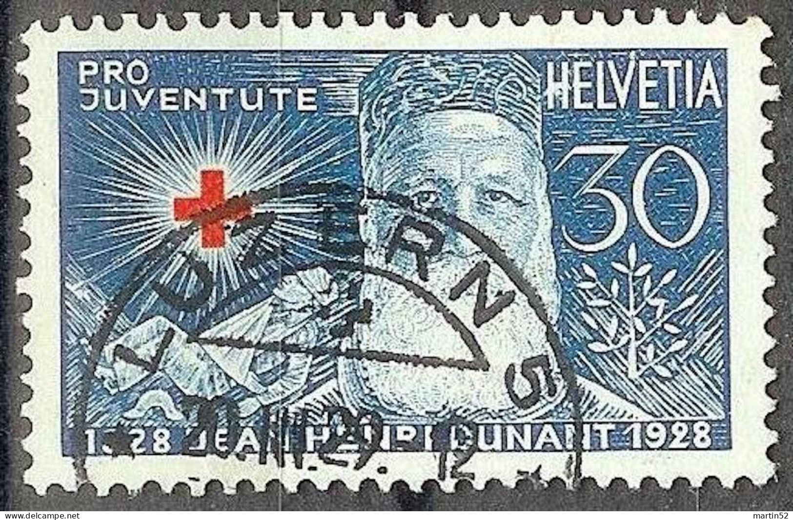 Schweiz Suisse Pro Juventute 1928: Henri Dunant Zu WI 48 Mi 232 Yv 234 Mit Voll-⊙ LUZERN 20.III.29 (Zumstein CHF 12.50) - Oblitérés