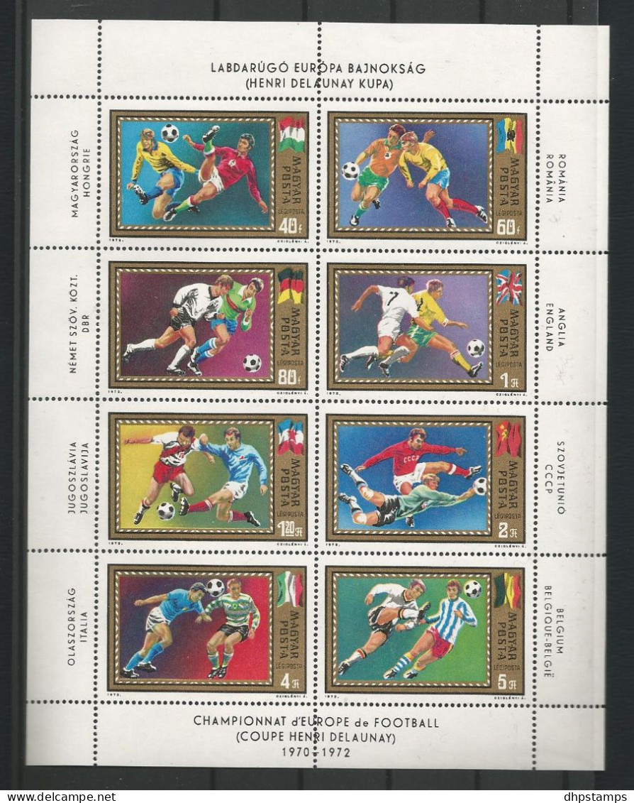 Hungary 1972 Euro Championship Football Sheet Y.T. A 345/352 ** - Unused Stamps