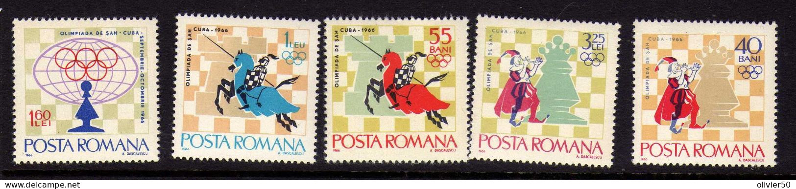 Roumanie - 1966  -  Tournois International D'Echecs - Cuba - La Havane -Neufs** - MNH  - - Ongebruikt