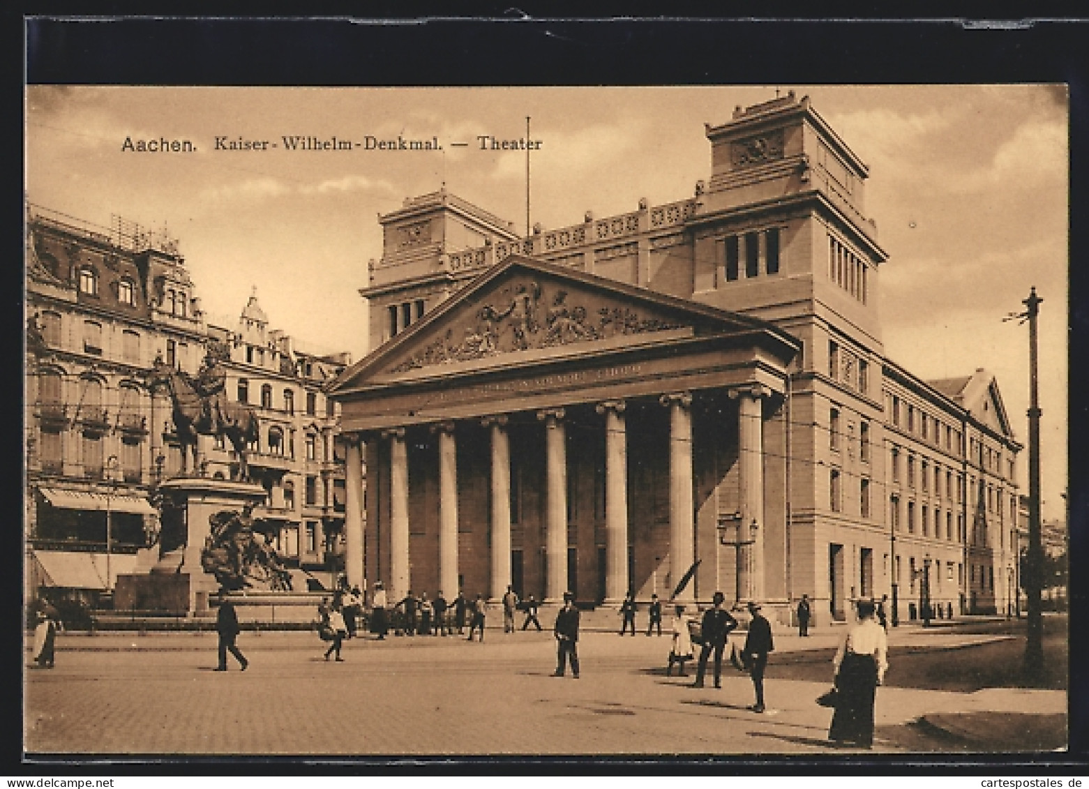 AK Aachen, Kaiser Wilhelm-Denkmal Und Theater  - Teatro