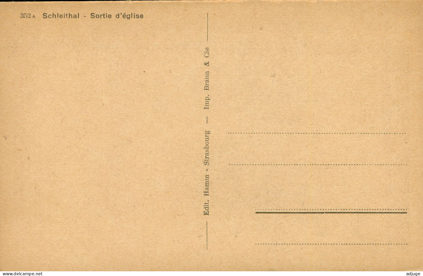 CPA-67- SCHLEITHAL - Sortie D'Eglise - Edit. Hamm Ref. N° 352A ** 2 Scans - Other & Unclassified