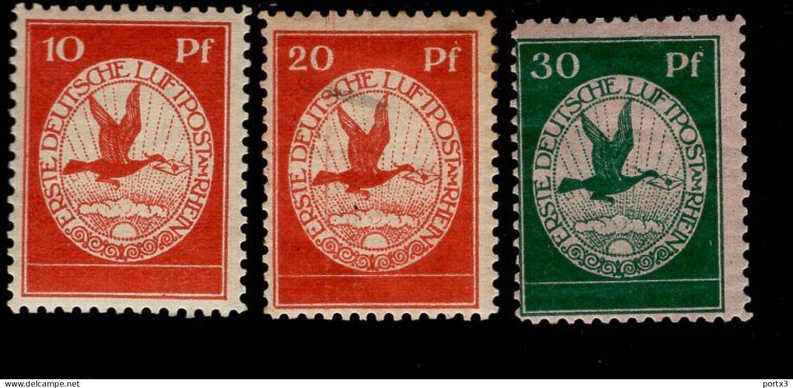 Deutsches Reich Flugpostmarken 1 - 3   Mint MLH * Falz - Ongebruikt