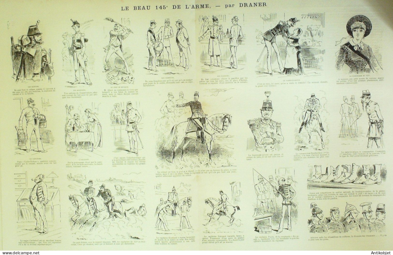 La Caricature 1883 N°196 Le 145ème De L'Arme Draner Paysanneries Loys - Magazines - Before 1900