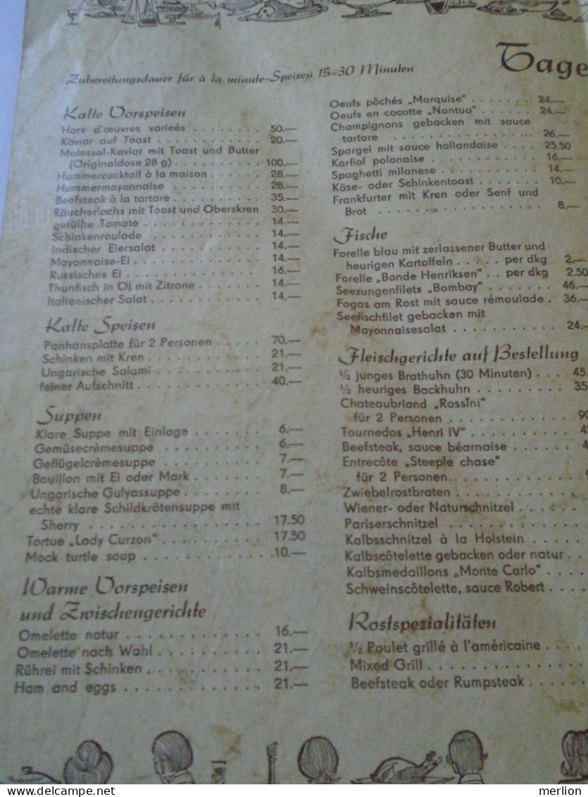 D202238   Menu, Menü-Karte Speisenkarte - Grand Hotel Panhans -Semmering  - Österreich    1960's - Menus