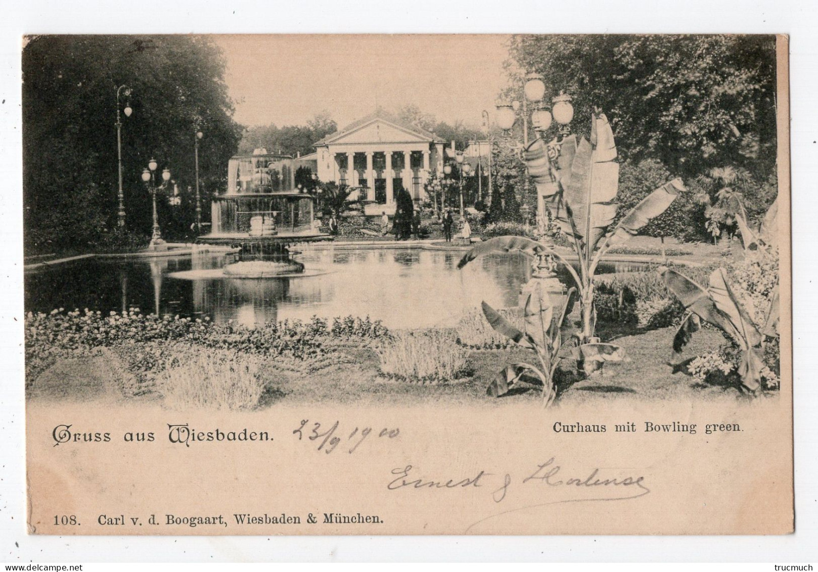 55 - Gruss Aus WIESBADEN - Curhaus Mit Bowling Green *1900* - Wiesbaden