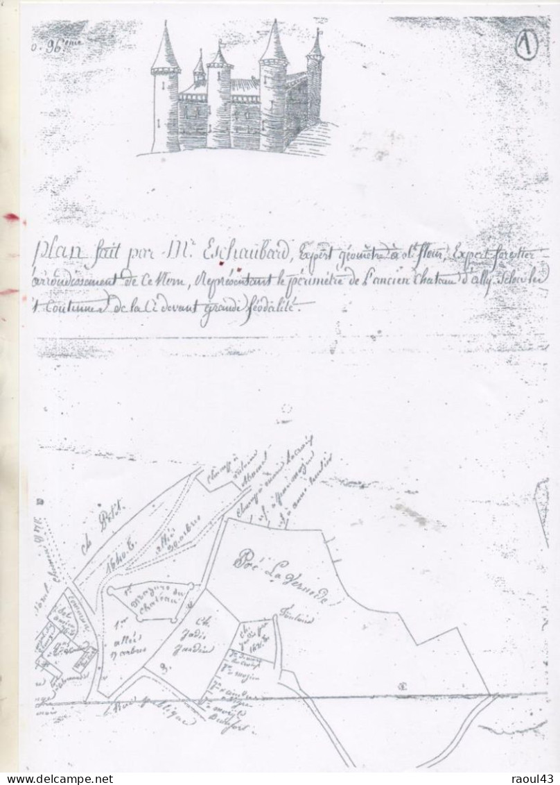 Reproductions Documents Sur Le Château D'ALLY Haute Loire - Autres & Non Classés