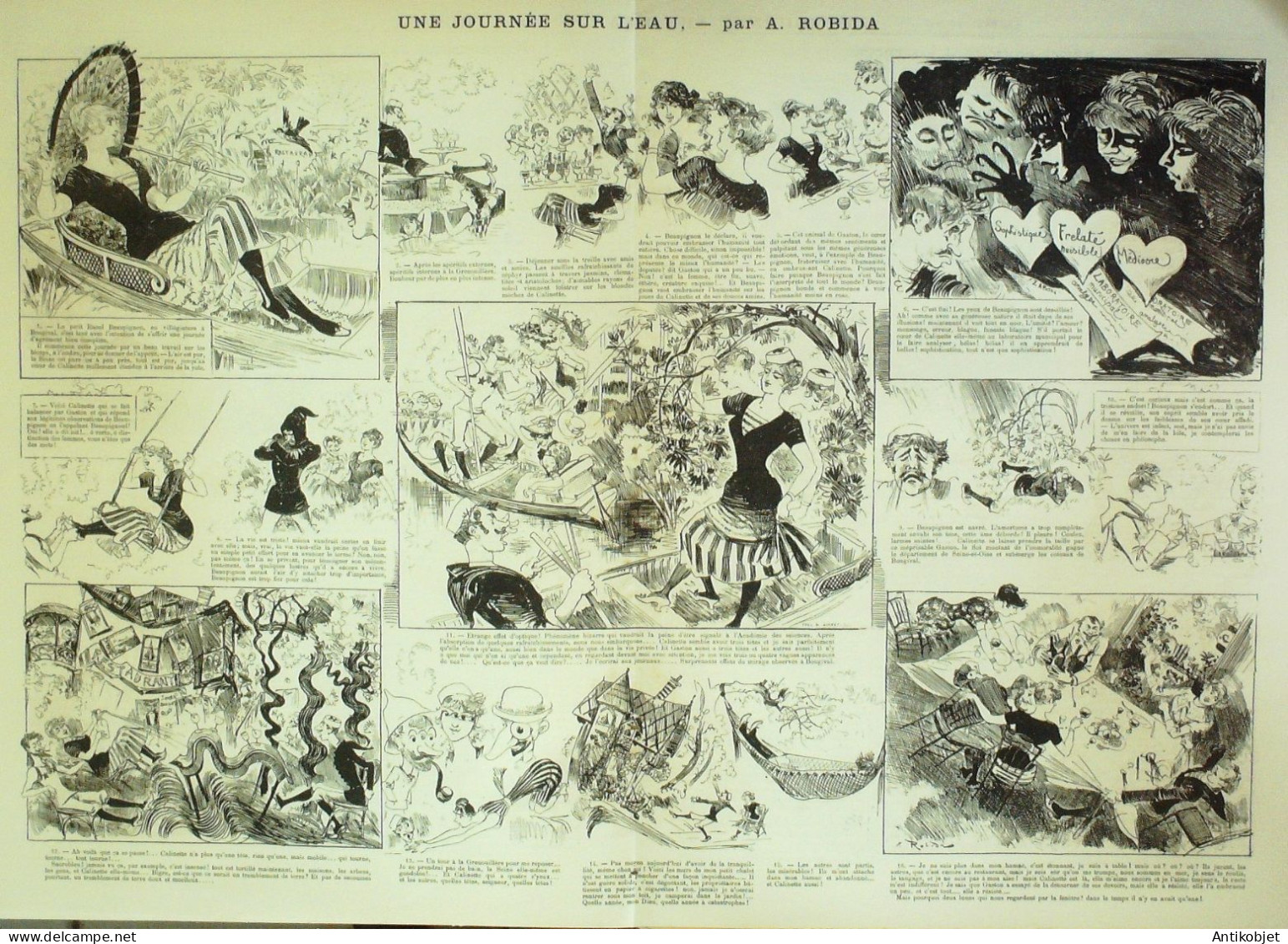 La Caricature 1883 N°197 Journée Sur L'eau Robida Misères Retour Du Tir Ginoo - Magazines - Before 1900