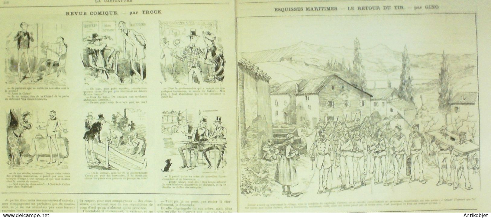 La Caricature 1883 N°197 Journée Sur L'eau Robida Misères Retour Du Tir Ginoo - Revues Anciennes - Avant 1900