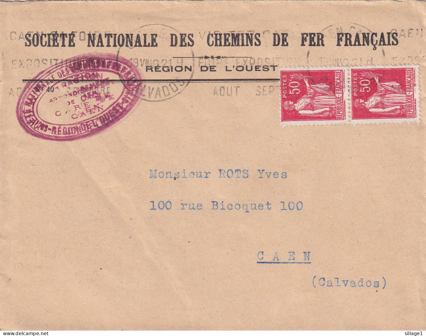 WW2 1940 SOCIETE NATIONALE DES CHEMINS DE FER FRANCAIS REGION DE L'OUEST - CAEN - MINEUR - TRACTION - Transport