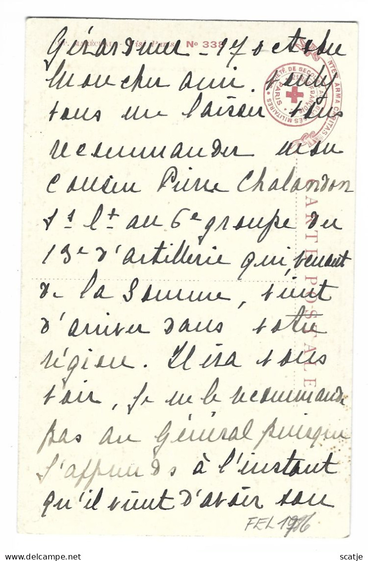 Gérardmer   -   17 Octobre 1916   Société Française De Secours Aux Blessés Militaires - Guerre 1914-18