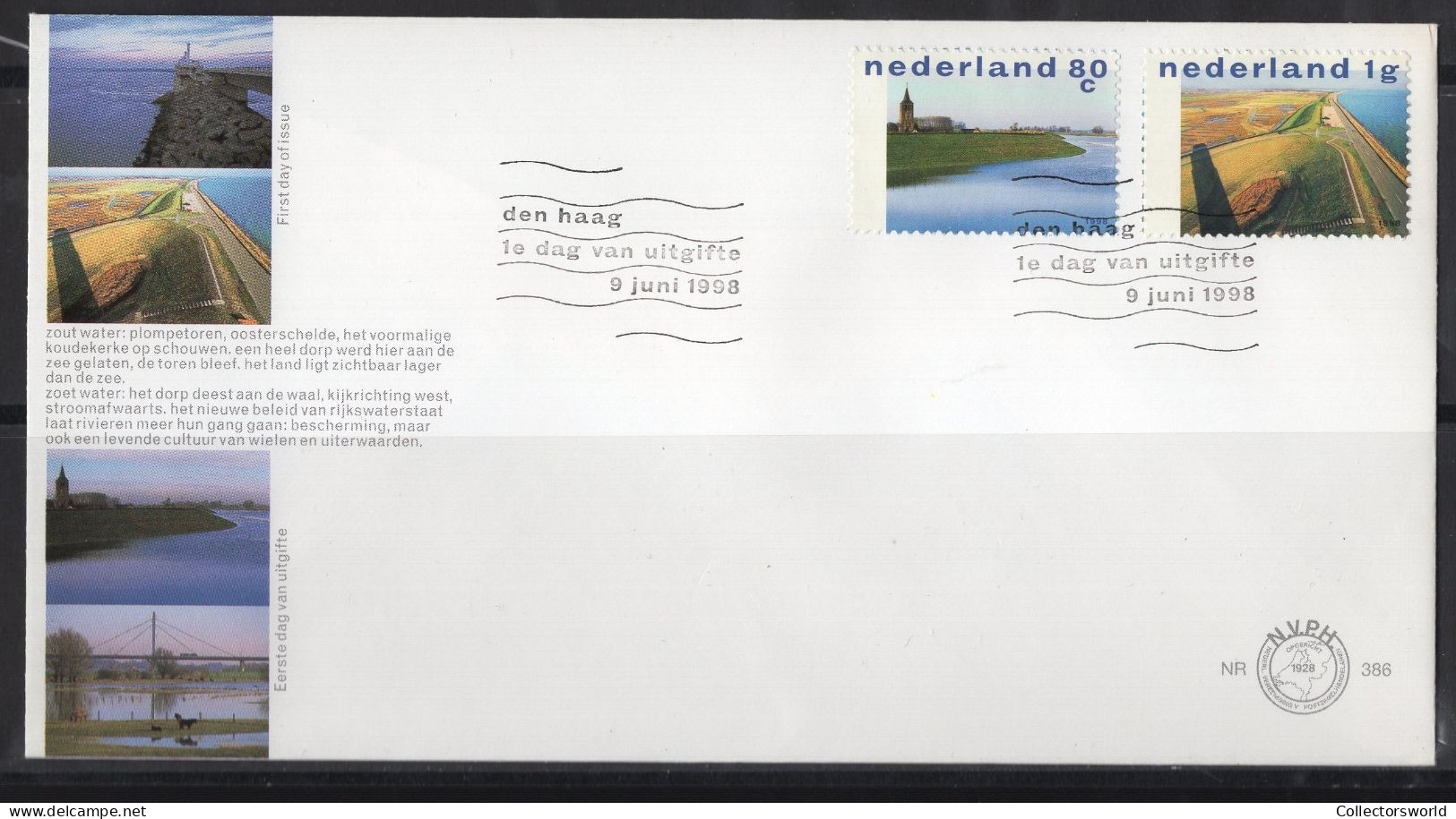 Netherlands FDC 1998 / 386 Salt And Fresh Water - Tourism - FDC