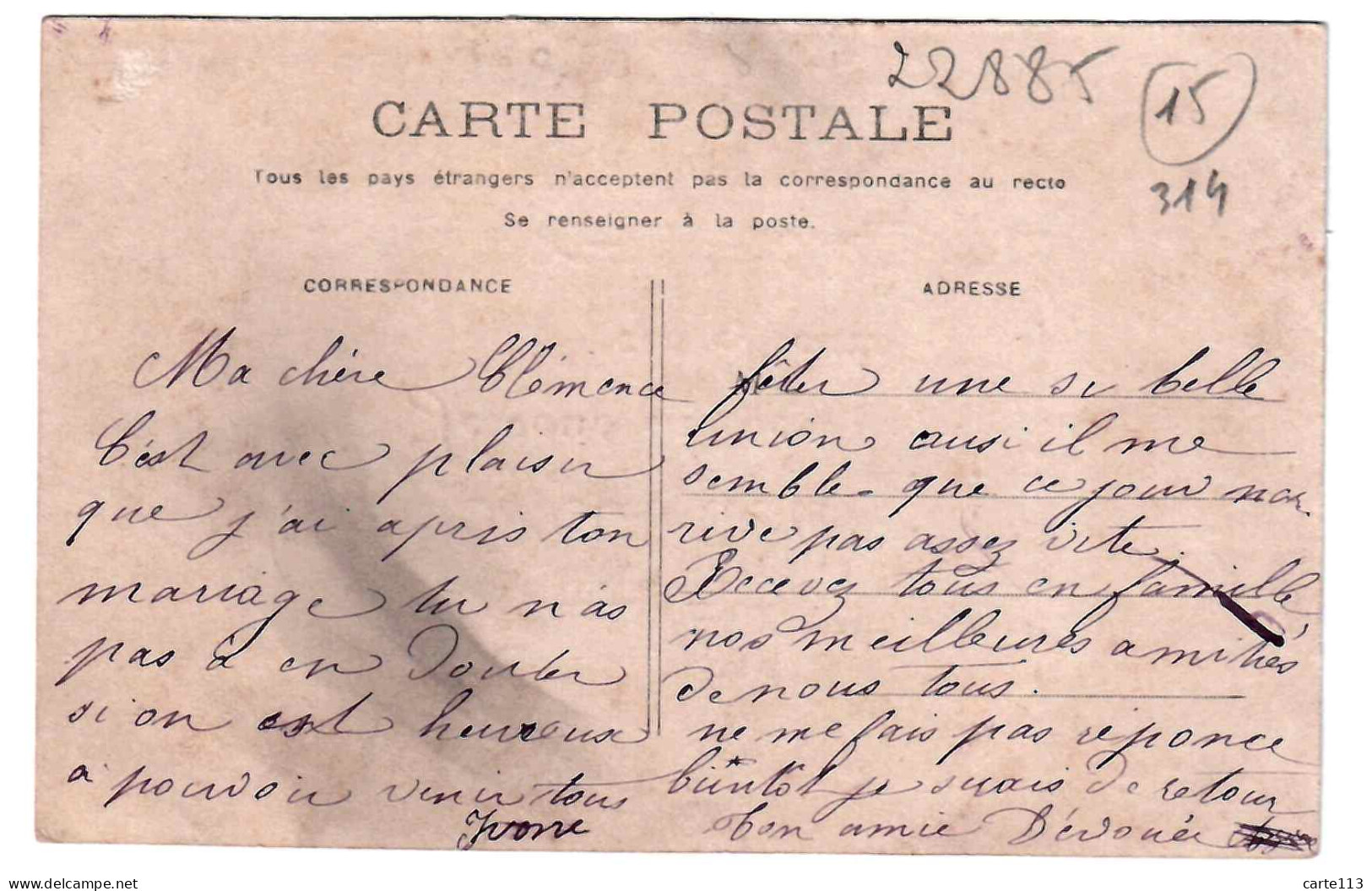 15 - B22885CPA - ALBEROCHE - Je Vous Envoie Ces Fleurs - Paillettes - Très Bon état - CANTAL - Sonstige & Ohne Zuordnung