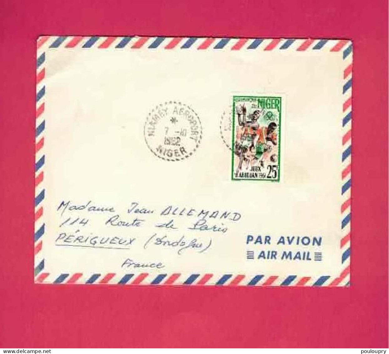 Lettre De 1962 Pour La France - YT N° 115 - Jeux D' Abidjan - Covers & Documents