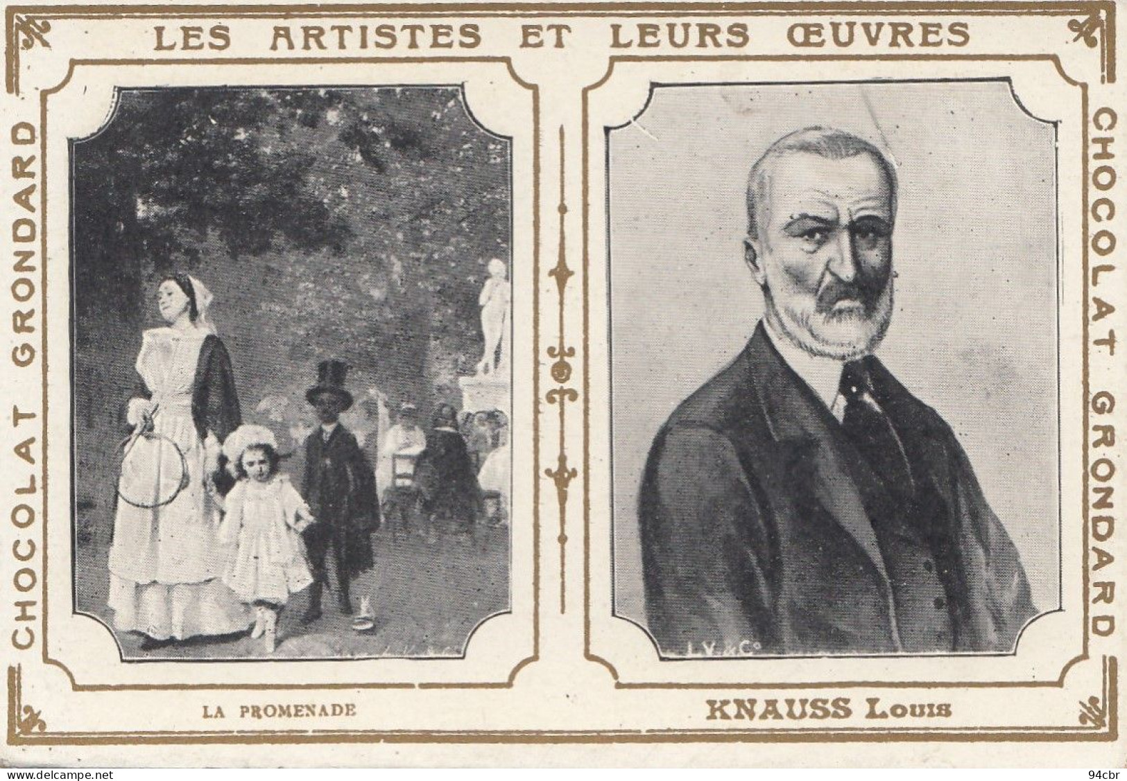 CHROMO IMAGE ( 7x10)les Artistes Et Leurs Oeuvres  KNAUSS Louis(  B.bur Chromo) MAISON GRONDARD - Andere & Zonder Classificatie
