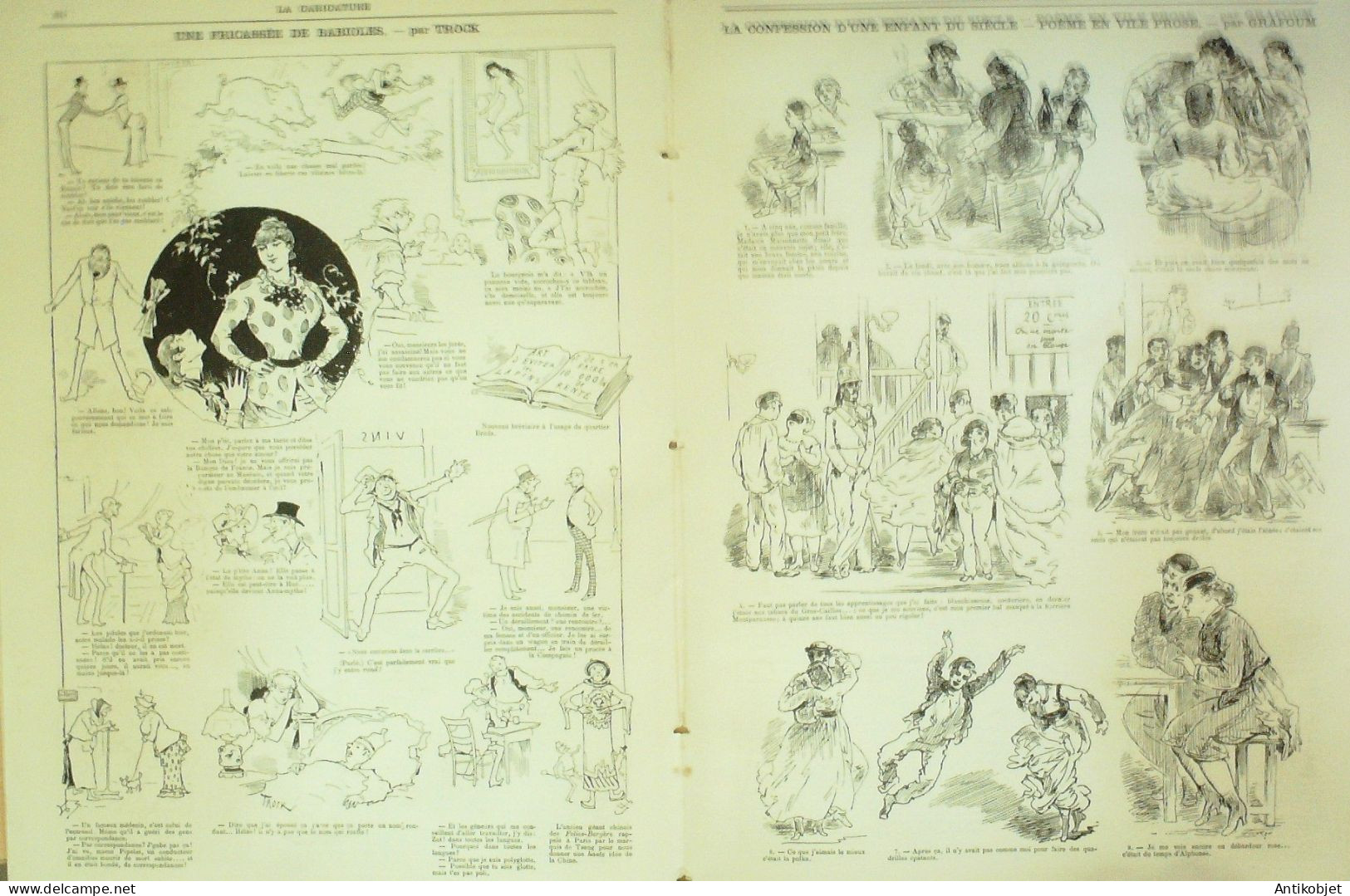 La Caricature 1883 N°198 Colonet Ramollot à Table D'hôte The Turf Sorel Ville Rose Grafoum Trock - Tijdschriften - Voor 1900