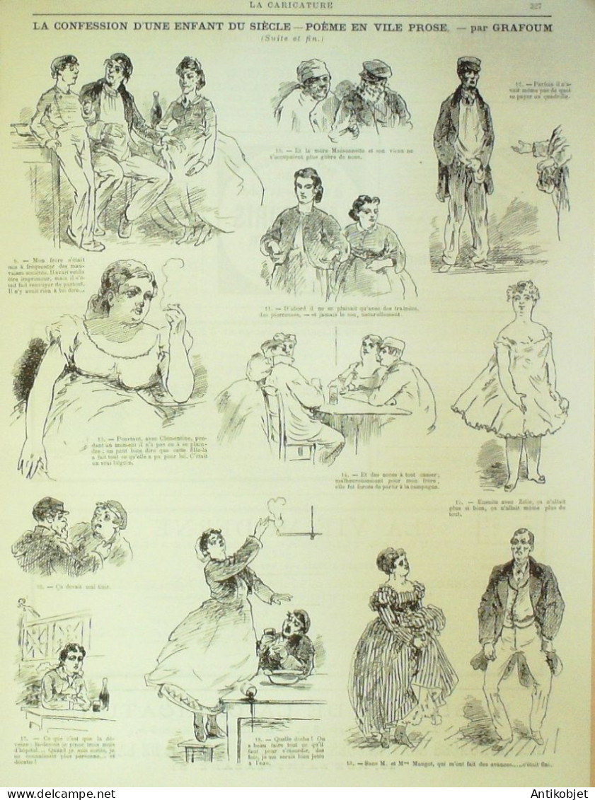 La Caricature 1883 N°198 Colonet Ramollot à Table D'hôte The Turf Sorel Ville Rose Grafoum Trock - Tijdschriften - Voor 1900