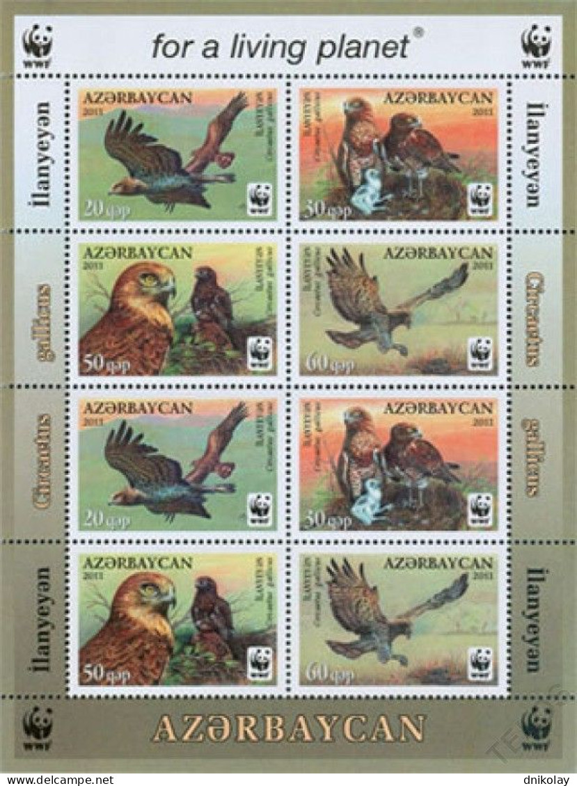 2011 894 Azerbaijan World Wildlife Fund - Birds Of Prey MNH - Azerbeidzjan