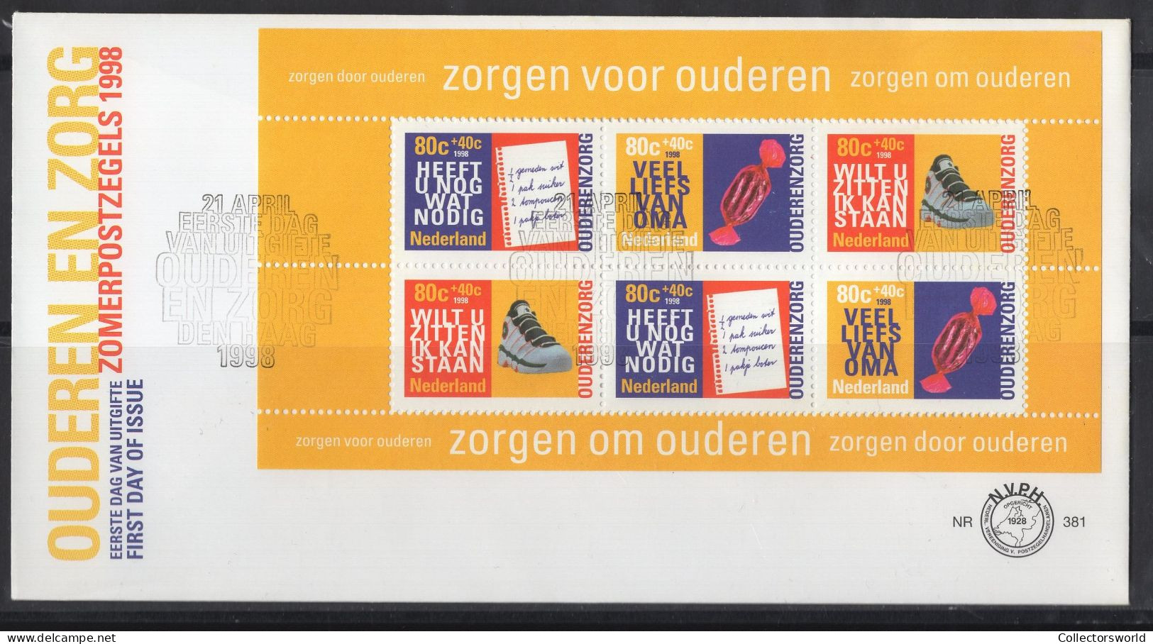 Netherlands FDC 1998 / 381 Elderly Welfare - Sheet - FDC