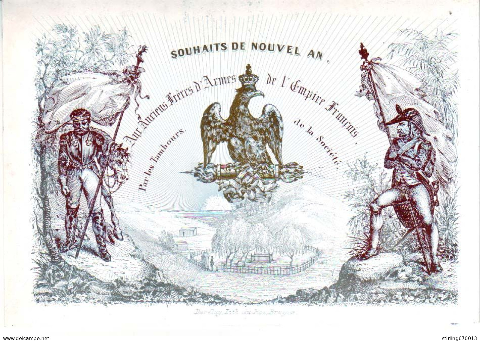 DE 1888 - Carte Porcelaine De La Societe Aux Anciens Freres D'Armes De L'Empire Francais, Imp Daveluy - Sonstige & Ohne Zuordnung