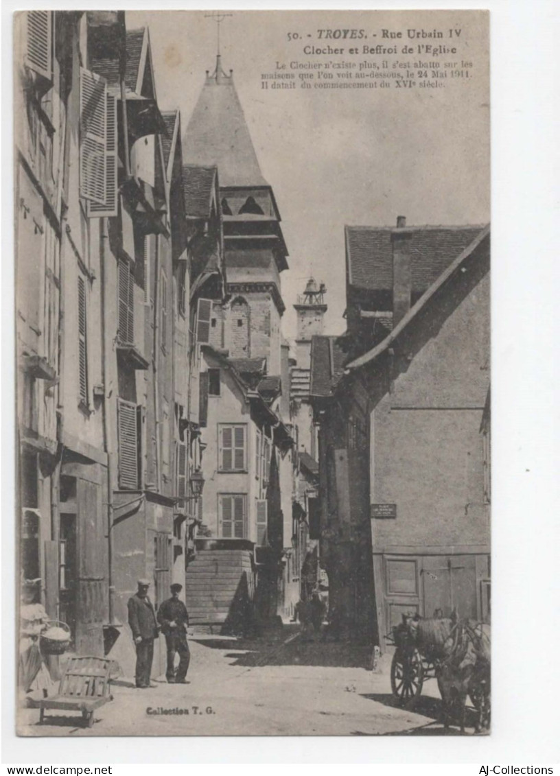 AJC - Troyes - Rue Urbain IV Clocher Er Beffroi De L'eglise - Troyes